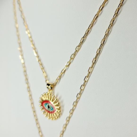 18K Gold Filled Dainty Paperclip Chain Necklace - Picture 7 of 8